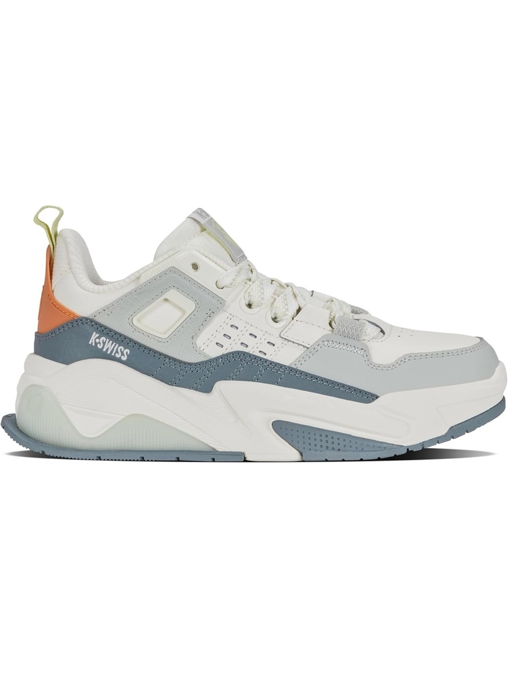 K-Swiss Multi-Accent Chunky Sneaker in White, Blue, Gray & Orange